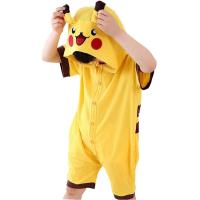 ฤดูร้อนสัตว์อะนิเมะ Pikachu คอสเพลย์เครื่องแต่งกายชุดนอนผ้าฝ้ายฮาโลวีน Unisex เด็กผู้หญิงเด็กชุดนอน Onesie เด็ก Pijama Hoodie