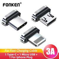 หัวอะแดปเตอร์สายแม่เหล็ก fonken สำหรับ iPhone + Micro USB + Type-C เคล็ดลับการชาร์จปลั๊กฝุ่น