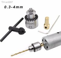 Micro Motor Drill Chuck Clamping Range 0.3-4mm Taper Mounted Mini Drill Chuck With Chuck Key 3.17mm Brass Electric Motor Shaft