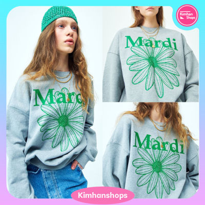 Kimhanshops Mardi Mercredi Sweatshirt - Flowermardi Grey Green