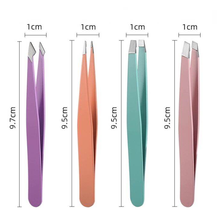 lz-1-pcs-4-styles-tip-flat-eyebrow-tweezers-stainless-steel-point-tip-slant-hair-removal-beauty-makeup-tool-accessory-lash-tweezers