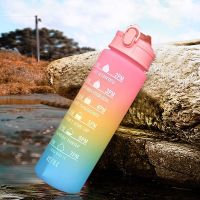 900ml Gradient Sports Water Bottle with Straws 4-color Frosted Cup for Female Girls Gift Beauty Camping Tour Sport Water Bottle