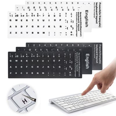 Wear-resistant Keyboard Stickers Spanish/English/Russian/Japanese/Arabic Laptop PC Non-slip Alphabet Layout Keyboard Replacement Keyboard Accessories