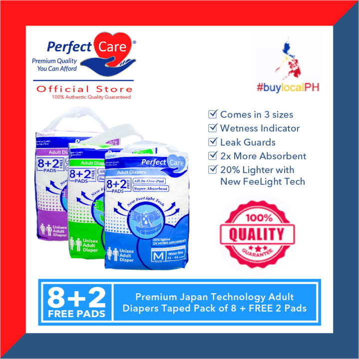 Perfect Care Premium Japan Technology Adult Diapers Taped Pack of 8 ...