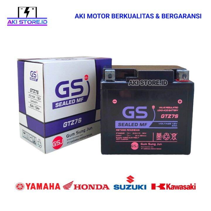Aki Motor Honda Scoopy ISS GTZ7S GS J Accu Kering MF | Lazada Indonesia