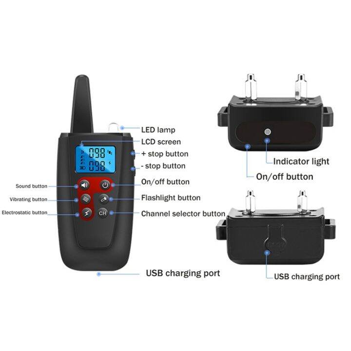 electric-bark-stopper-collar-anti-barking-collar-parts-remote-control-dog-trainer-sound-vibration-bark-stopper