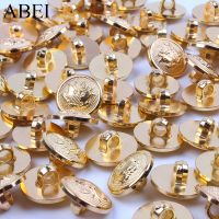 50pcs/lot 15mm Gold Vintage Buttons Metal Color Plastic Round Shank Button Handmade Garment Accessories Sewing Tools Supplier