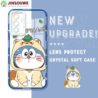 Jinsouwe เคสโทรศัพท์เคสสำหรับ Vivo V23E 5G,เคสโทรศัพท์ลายการ์ตูนโดราเอมอนคริสตัลเคสด้านหลังยางแบบนิ่ม