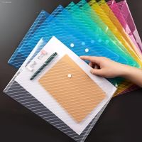 ◎✢ 10pcs A4 Transparent Plastic File Bag Document Data Storage Bag With Snap Button Document Papers organizer Stationery supplies