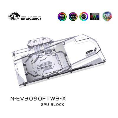 Bykski N-EV3090FTW3-X,3090 3080 GPU Water Cooling Block สำหรับ EVGA RTX3090 3080 FTW3 ULTRA GAMING Graphic Card,VGA Cooler A-RGB