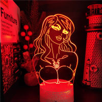 Fullmetal Alchemist Lust Figure Led Night Light for Bedroom USB Battery Power Decorative Nightlight 3d Anime Table Lamp Gifts