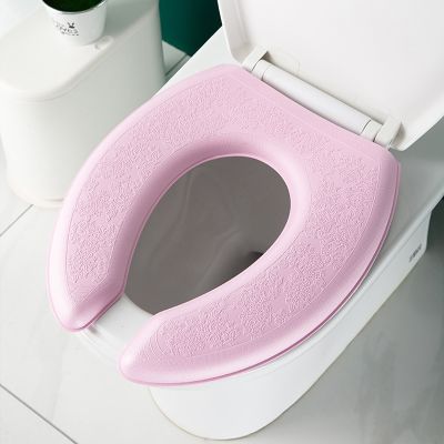【LZ】 Washable Toilet Seat Cover Waterproof Sticker Foam Toilet Lid Cover Portable Silicone Toilet Cup Covers Bathroom Accessories