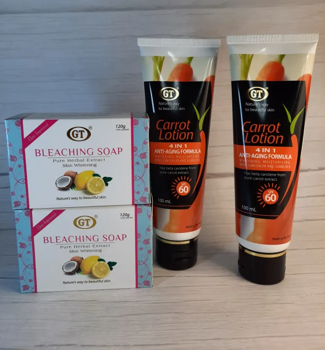 AUTHENTIC GT Set Carrot Lotion with SPF60 100ml and Bleaching Soap