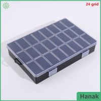 Hanak กล่องเก็บเครื่องประดับใส24ช่องลูกปัดพลาสติกที่เก็บต่างหูกล่องเก็บสินค้า