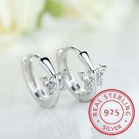 【When the flowers bloom】 Baby925 SilverZirconia ต่างหูห่วงขนาดเล็กสำหรับเด็ก WomeArosEarring เครื่องประดับ