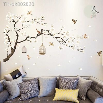 ✉⊙ Tree Wall Stickers Birds Flower Home Decor Wallpapers for Living Room Bedroom DIY Vinyl Rooms Decoration