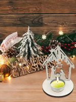 Christmas Jesus Advent Pendant Innovative Wooden Candlestick House Shape Nativity Tree Halloween Decoration 2024 Christmas Ornaments