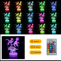 3D Dinosaur LED Night Light For Child Bedroom Decor 16 Changing Colour Touch Remote Control LED Table Desk Lamp Creative Gift 30