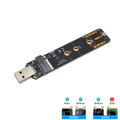 Dual Protocol M.2 NVME to USB 3.1SSD Adapter,M2 SSD to NGFF Converter Card 10Gbps USB3.1 Gen 2 for Samsung 970 960For In