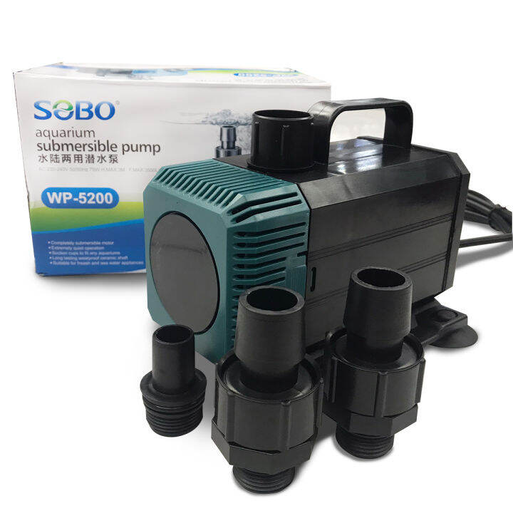 sobo-wp-5200-ปั๊มน้ำตู้ปลา-บ่อปลา-กำลังไฟ-75w-3500ลิตร-1ช-ม-wp5200