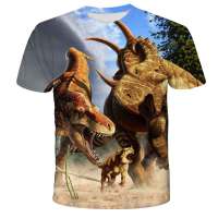 3-14 Years Jurassic Park Clothing for Boys T-Shirts 3D Animal Printed Dinosaur Tees Boys &amp; Girls Fashion Short Sleeved Kids Top