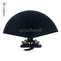 Free Shipping 1pcs Coffee Black Chinese Japanese Full Bamboo Hand Fan Bamboo Hand Held Folding Fan With Free Tassel For Gift