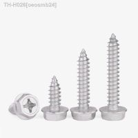 M3-M6 Phillips External Hex Flange Self Tapping Wood Screws With Pad Washer 304 Stainless Steel Cross Hexagon Head Tapping Bolts