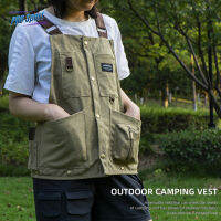 PRO Outdoor Camping Vest สำหรับผู้ชายผู้หญิง Multi-Functional ปรับผ้ากันเปื้อน Multi-Pockets สำหรับคาเฟ่ Beauty Nails Studios