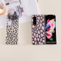 สำหรับ Samsung Galaxy พับ Z 4 3เคสสำหรับ ZFold4เคส Fold3ปกฮาร์ดดิสก์ PC กันกระแทกพิมพ์ลายเสือดาวพับโปร่งใส