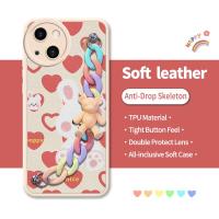 Cartoon soft shell Phone Case For iphone13 Simplicity Skin feel silicone Liquid silicone shell Nordic style Solid color