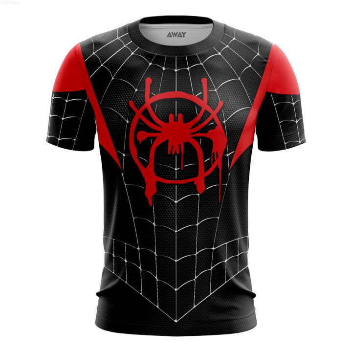 {} Shirt Spider Man Mileage Morales Spider Apparel 3D Uniform (Free ...