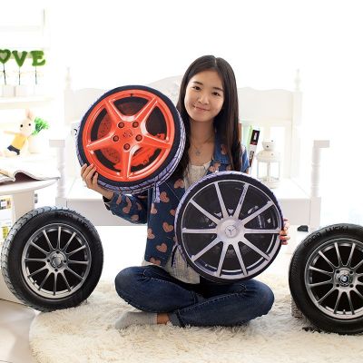 【LZ】 1pc 38CM 3D Personalise automobile wheel tires pillow plush cushion / simulate tire pillow cushions Pollow cushion WITH filling