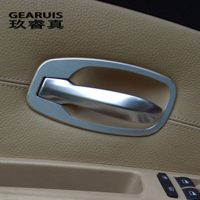 รถจัดแต่งทรงผมภายในมือจับประตูปกตัดประตูชามสติกเกอร์แถบตกแต่งสำหรับ BMW E60 5 Series 2006-2010อุปกรณ์รถยนต์