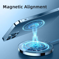 (HOT)Essager 15W Qi Magnetic Wireless Charger สำหรับ 12 Pro Max Mini Induction Fast Magic Wireless Charging Pad Adapter