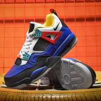 2022 New Aj4 Trendy Sneakers Mens All-match Increased Sneakers Running Large Size Breathable Mesh Air Cushion Basketball Shoes Comfortable Shock Absorption Color Matching Wear-resistant Non-slip 39-46