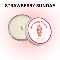 Melty.diary - Strawberry Sundae Soy Wax Candle เทียนหอมไขถั่วเหลืองแบบตลับ 80g