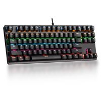 แป้นพิมพ์เชิงกลสำหรับเล่นเกมเกม Anti-Ghosting RGB สวิทช์สีฟ้า Backlit 87Key Meclado Mecanico สำหรับแล็ปท็อป PC เกม