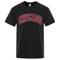 American City Chicago เสื้อยืดสำหรับผู้ชาย,เสื้อยืดคุณภาพสูงแบรนด์หลวมระบายอากาศได้ดีเสื้อคอกลมแฟชั่นแขนลำลองขาสั้นพิมพ์ลายเสื้อยืดผ้าฝ้าย100% ฤดูร้อน