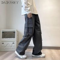 DaDuHey Summer Fashion Brand Fashion Loose Casual Pants Mens and Womens American-Style Multi-Pocket All-Matching Straight Cargo PantsTH