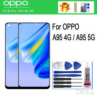 AMOLED ของแท้สำหรับ OPPO A95 4G หน้าจอดิจิตอลสัมผัสหน้าจอ LCD CPH2365 CHP2365สำหรับ OPPO A95 5G PELM00อะไหล่จอ LCD