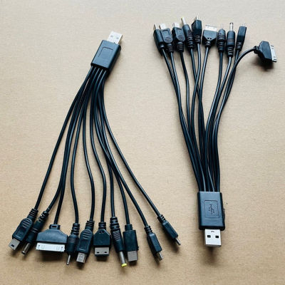 UNI สายชาร์จหลายพินสายเคเบิลอะแดปเตอร์ USB สายดาต้า10 in 1อเนกประสงค์สายถ่ายโอนข้อมูล USB อเนกประสงค์