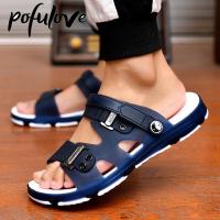 Pofulove Sandals for Men Designer Shoes Summer Beach Slippers Fashion Non Slip Durable Casual Shoe Gladiator Zapatos EVA House Slippers