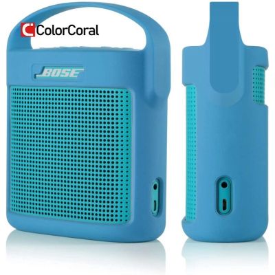 ColorCoral Silicone Case for Bose SoundLink Color II Bluetooth Speaker, Travel Carrying Case Speaker Cover Stand Up Speaker Protective Case with Handle