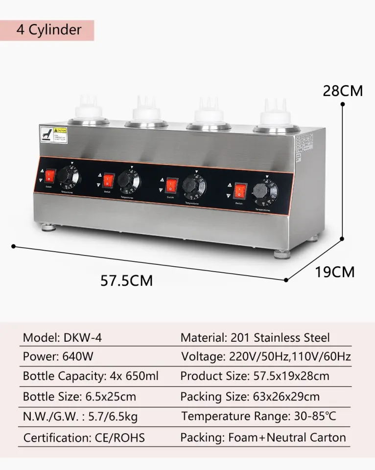 Commercial Chocolate Heater Sauce Warmer Electric Stainless Steel 3 Bottles  Heater Filling Machine DKW-3 - Buy Commercial Chocolate Heater Sauce Warmer  Electric Stainless Steel 3 Bottles Heater Filling Machine DKW-3 Product on