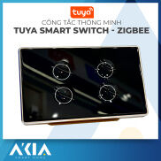 Công tắc thông minh Tuya Zigbee Kính Lõm Viền Nhôm - Công tắc cảm ứng