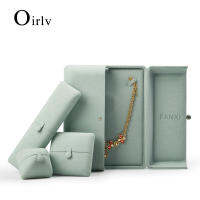 【Ready Stock】Oirlv สินค้าใหม่กล่องบรรจุภัณฑ์เครื่องประดับกล่องของขวัญไมโครไฟเบอร์สีฟ้าน้ำแข็งพร้อมปุ่มโลหะแหวนสร้อยข้อมือสร้อยคอจี H064