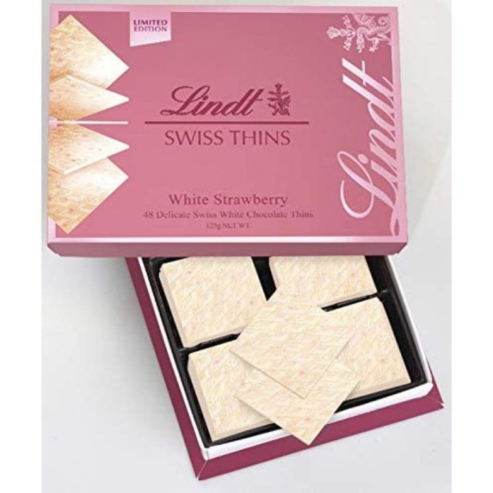 items-for-you-lindt-white-strawberry-thins-125-กรัม-ไวท์ช็อกโกแลตสตอเบอรี่-ช็อกโกแลตนำเข้าจากสวิสเซอร์แลนด์