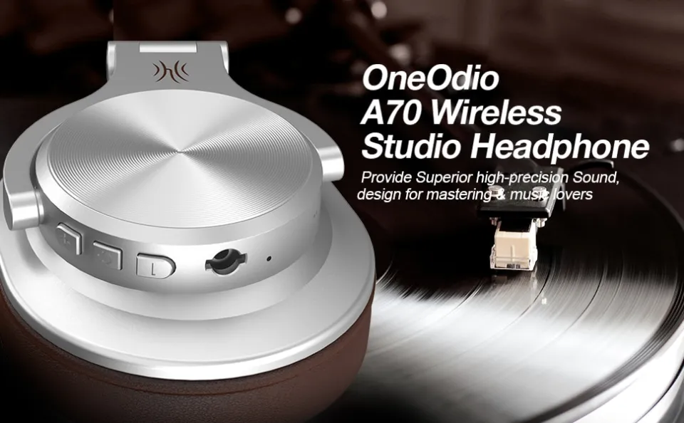 OneOdio Wireless Over Ear Headphones with Mic Bluetooth & Wired Mode for PC  Cell Phones Laptop, 72 Hours Playtime-A70 Gray 
