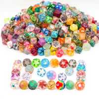 Poludie 10ชิ้นเซ็ต DND สุ่มสีลูกเต๋าเป็นกลุ่ม D4 D6 D8 D10 D D20 Polyhedral ลูกเต๋าสำหรับบทบาทการเล่นเกมกระดาน D &amp; D RPG