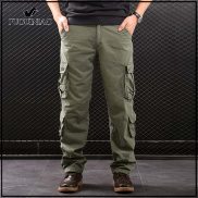 Fuguiniao Men s Multi Pocket Military Jeans Casual Training Plus Size